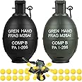 Tactical Toy-Grenade for CS Battle Game,2Pcs Fall Resistant Refillable Fun Impact Grenade Toy with 20 Foam Ammo for 14+ Outdoor Sport
