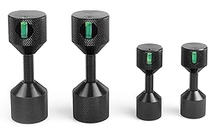 CNRAQR 4 Pcs Flange Two Hole Pins 1-1/8” Two Hole Alignment Pins & 1-5/8” Detachable Flange Double Hole Pins Built-in Level 6061 Aluminum Black