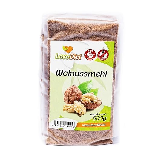 LoveDiet Walnussmehl 1erPack(1x500g) Glutenfrei Paleo-Vegan Produkte