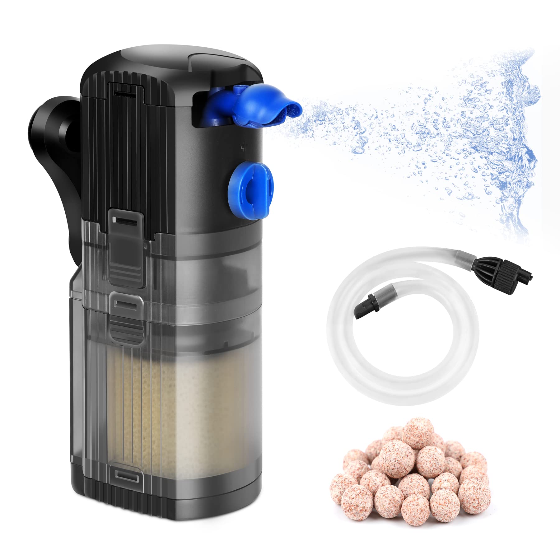 Forever Speed Aquarium Internal Filter 3-in-1 Adjustable Flow Aquarium Filter 500L/h Water Pump for 40-120L Aquariums 8W
