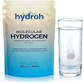 Hydrogen Water Tablets, Molecular Hydrogen Tablets for Drinking Water, Antioxidant-Rich, Supports Brain Energy & Health - Quick-Dissolving - Unflavored H2 Tabs - (30-Day Supply)