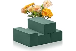 QPEY 4Pcs Floral Foam, (7.8" L x 3.5" W x 2.4" H) Flower Foam Blocks, Green Wet Dry Plant Foam for Fresh or Artificial Flower Arrangement, Florist Foam for DIY Craft Art Supplies Wedding Home Decor
