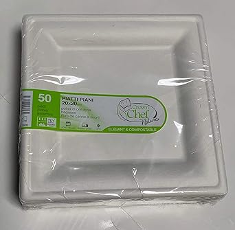Platos llanos Brenta 20 x 20 cm de pulpa de celulosa y fibras de ...