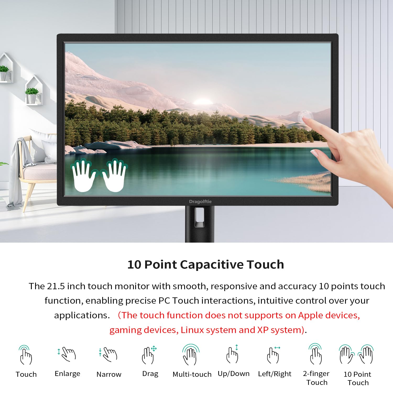 Mua 21.5 Inch Touchscreen Monitor FHD 1920x1080P, Height/Pivot/Swivel ...
