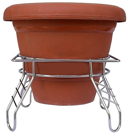 Heyovin Heavy Stainless Steel Plant Pot Stand Chrome Plated,Home,Office, Garden