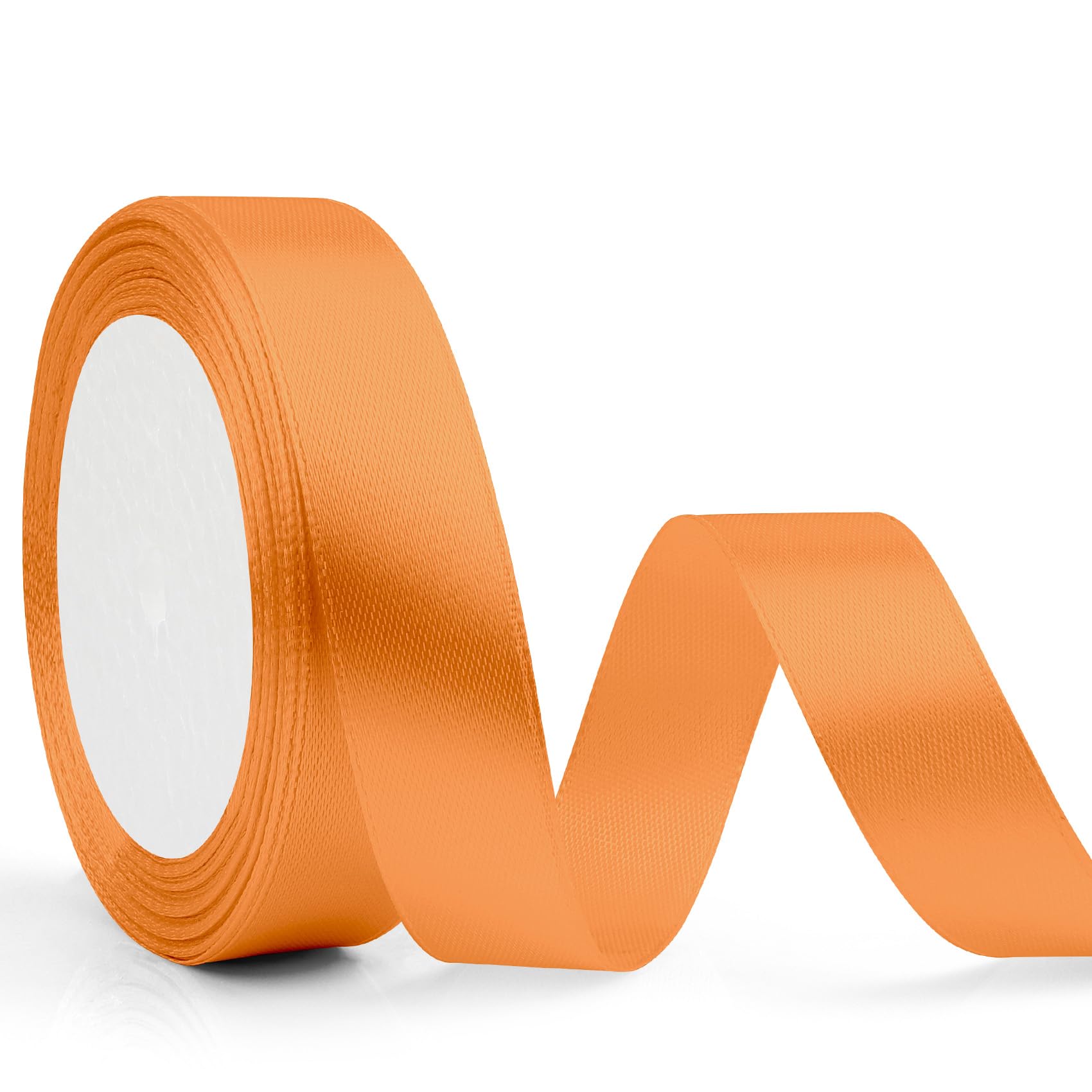 Orange Halloween Ribbon 2cm*23M Silk Satin for Gift Wrapping, Balloon, Hair, Party Decorations - Burnt Orange Christmas Ribbon