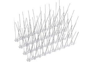 Boenoea Bird Spikes, Bird Devices Outdoor of Stainless Steel for Fence Windowsill Roof, Bird Deterrent Spikes for Small Bird and Squirrels (3.3FT)