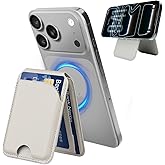 CORLAGOON for MagSafe Wallet，Leather Magnetic Wallet for Phone with Adjustable Stand，5 Magnetic Credit Card Holder RFID Blocking for iPhone 17 16 15 14 13 12 Pro Max Air Series Cases (Grey)