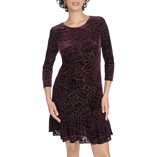 Amazon.com: Karen Kane Women's Velvet Burnout Dress, Brown, X-Small :  Clothing, Shoes & Jewelry