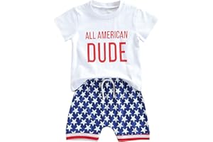 FYBITBO Baby Boy 4th of July Outfits Short Sleeve Tee Shirt and Casual Shorts 2Pcs Fourth of July Summer Outfit