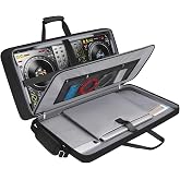SNIGJAT DJ Controller Case for DDJ FLX10/GRV6/REV5 with Laptop Compartment | Padded Large DJ Controller Bag Fits DDJ REV7/FLX6/1000, Gig Bag with Multi-Pocket and Adjustable Shoulder Strap