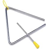 6 Inch Musical Steel Triangle Percussion Instrument With Striker