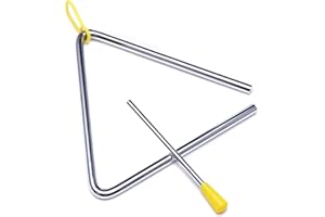 TDOCK 6 Inch Musical Steel Triangle Percussion Instrument With Striker