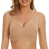 WOWENY Push Up Bras for Women No Underwire Wireless Jelly Strip Soft Support Comfortable Seamless Padded Bralette