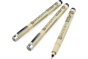 Sakura Pigma Micron PN Fineliner Pens - 0.4/0.5mm - Blue Black - Pack of 3