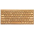 Impecca Custom Carved Bamboo Bluetooth mini Keyboard, with Black Edging (KBB78BTK)