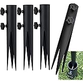 Wdwlbsm 4 Pcs Steel Torch Stakes,Garden Stakes for Outdoor Lights,Metal Ground Spike Replacement Stakes for Solar Lights & Live Flame Torches,Outdoor Torch Stand Stake for Flagpoles, Fishing Rods