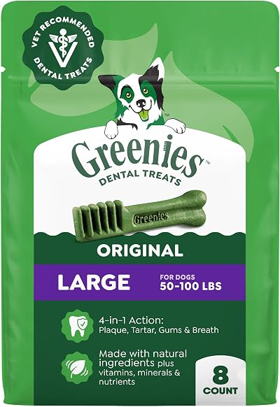 Greenies Original Large Dental Dog Treats 12 oz 8-count Pack