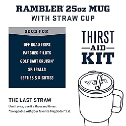 YETI Rambler 25 oz Tumbler with Handle and Straw