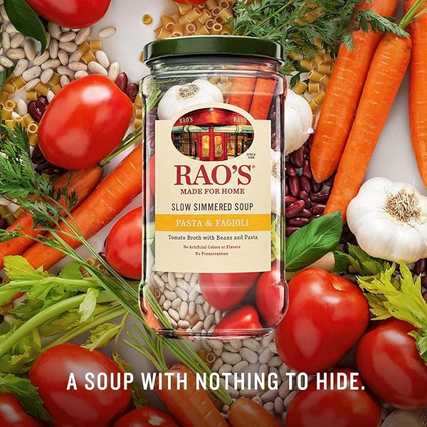 RAO’S HOMEMADE PASTA FAGIOLI SOUP, 16OZ, REAL VEGETABLES, TRADITIONAL ITALIAN HEAT AND SERVE SOUP, 1 POUND (PACK OF 1)