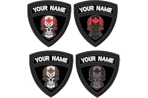 2PCS Customizable Name Patches with Hook/iron on Fastener，Personalized Tactical Morale Embroidered Name Tapes with Canada Fla