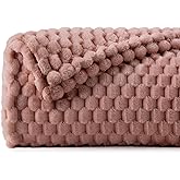 BEDELITE Valentine Day Fleece Blanket, 3D Jacquard Decorative Dusty Pink Twin Size, Soft and Cozy Warm Plush Fuzzy Throw All Seasons Suitable, 60x80Inches