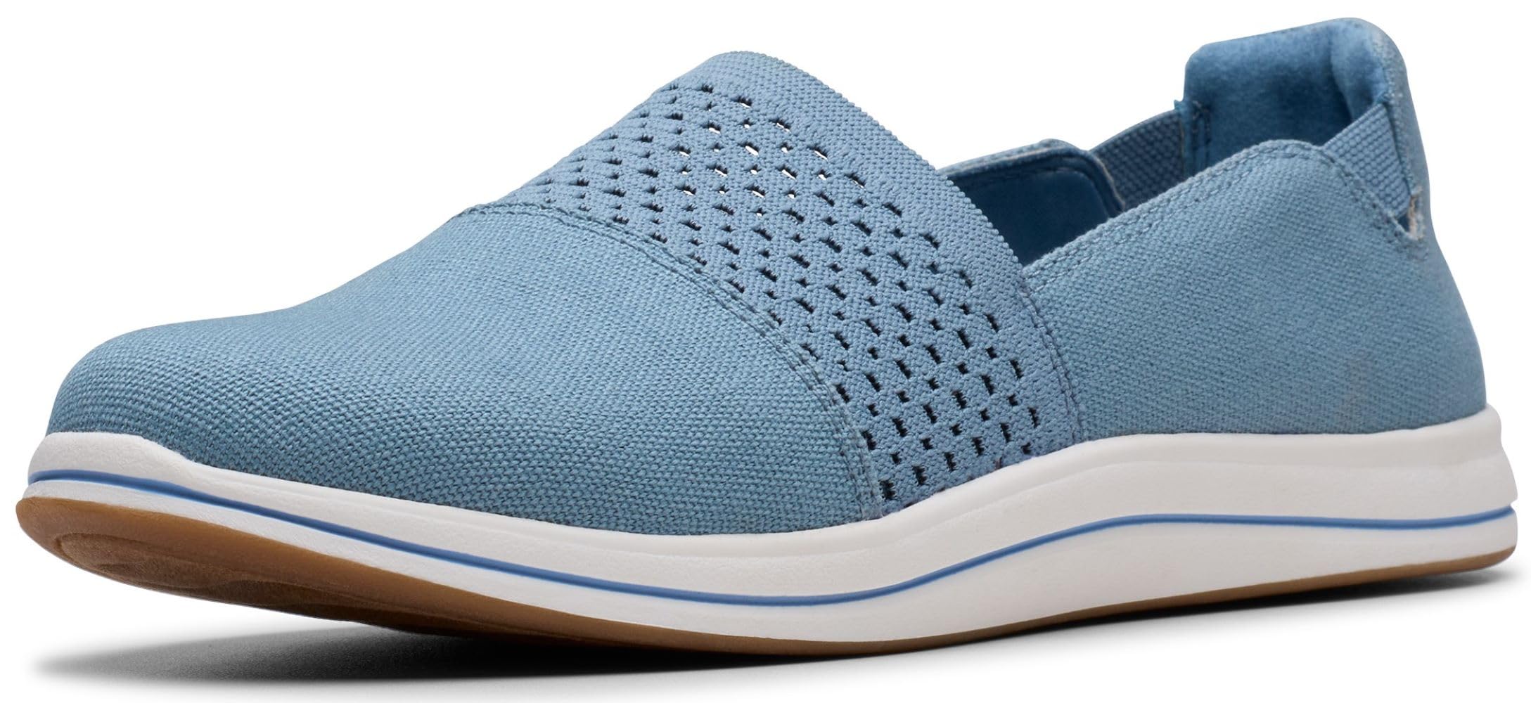 Photo 1 of Clarks Women's Breeze Vibe CloudSteppers Slip On Loafer, Light Blue, 8