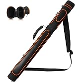 Yautja Pool Cue Case, Hard Pool Stick Case 1x1 | Holds 1 Complete 2-Piece Cue, 2 Zipper Pockets, Shoulder Strap Handle, Waterproof Microfiber Leather, for Man Women