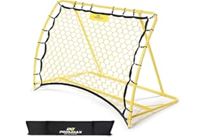 PodiuMax Soccer Rebounder Net, 2 Angle Soccer Bounce Back Net for Control, Passing Practice Training, 4x3ft Excellent Elasticity Rebound with Carry Bag, Portable for Teens & Adults