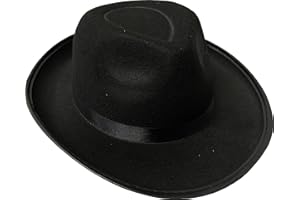 KARNIVAL COSTUMES Adult's Black 20s Gangster Fedora Hat Costume Accessory