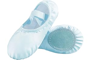 Leather Ballet Split Sole Shoes for Girls, Kids Dance Practice Slippers Flat Gymnastics Yoga Shoes