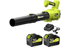 Sihuird Leaf Blower Cordless,2 x 21V 6.0Ah Battery and Charger, with 680CFM 190MPH Electric Cordless Leaf Blower, 5-Variable Speed & Turbo Mode, Blowers for Lawn Care- (2x6.0A-Green)