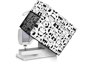 Goronwyfloyd Cute Panda Print Sewing Machine Cover with Organizer Bag for Accessories Dustproof and Machine Washable Cover Compatible with Singer and Brother Sewing Machine