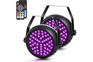 Telbum Rechargeable Strobe Lights for Parties Wireless LED Halloween Strobe Light Battery Powered, Remote Control & Sound Activated RGB DJ Strobe Light for Party Room DJ Stage Dance Wedding (2Pack)