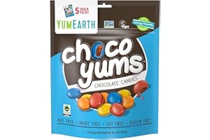 VARIETY BOX GIFT IT OR KEEP IT YumEarth Choco Yums, 5- 0.7 Ounce Snack Packs, Allergy Friendly, Gluten Free, Non-GMO, Vegan, No Artificial Flavors or Dyes (Pack of 1)