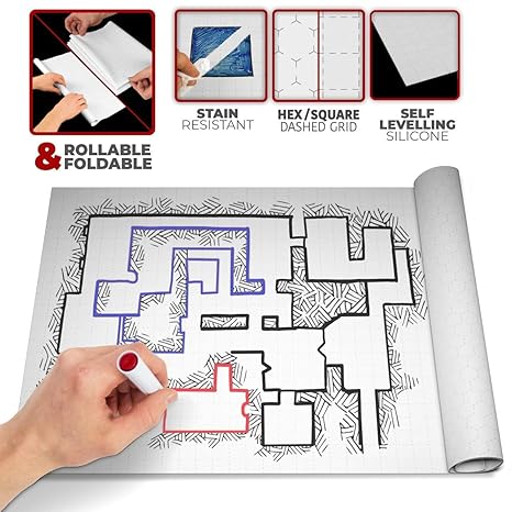 Amazon Com Battle Grid Dnd D D Game Mat 36 X 24 Foldable Amazon Com Battle Grid Dnd D D Game Mat 36 X 24 Foldable