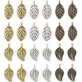 Craftdady Golden Elephant Lucky Pendants - Antique Gold Jesus Fish Vintage Buddhist Leaf Evil Eye Dangle Necklace Earring Charms for DIY Craft Jewelry Making