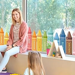 JarThenaAMCS Boho Crayon Window Clings Colorful