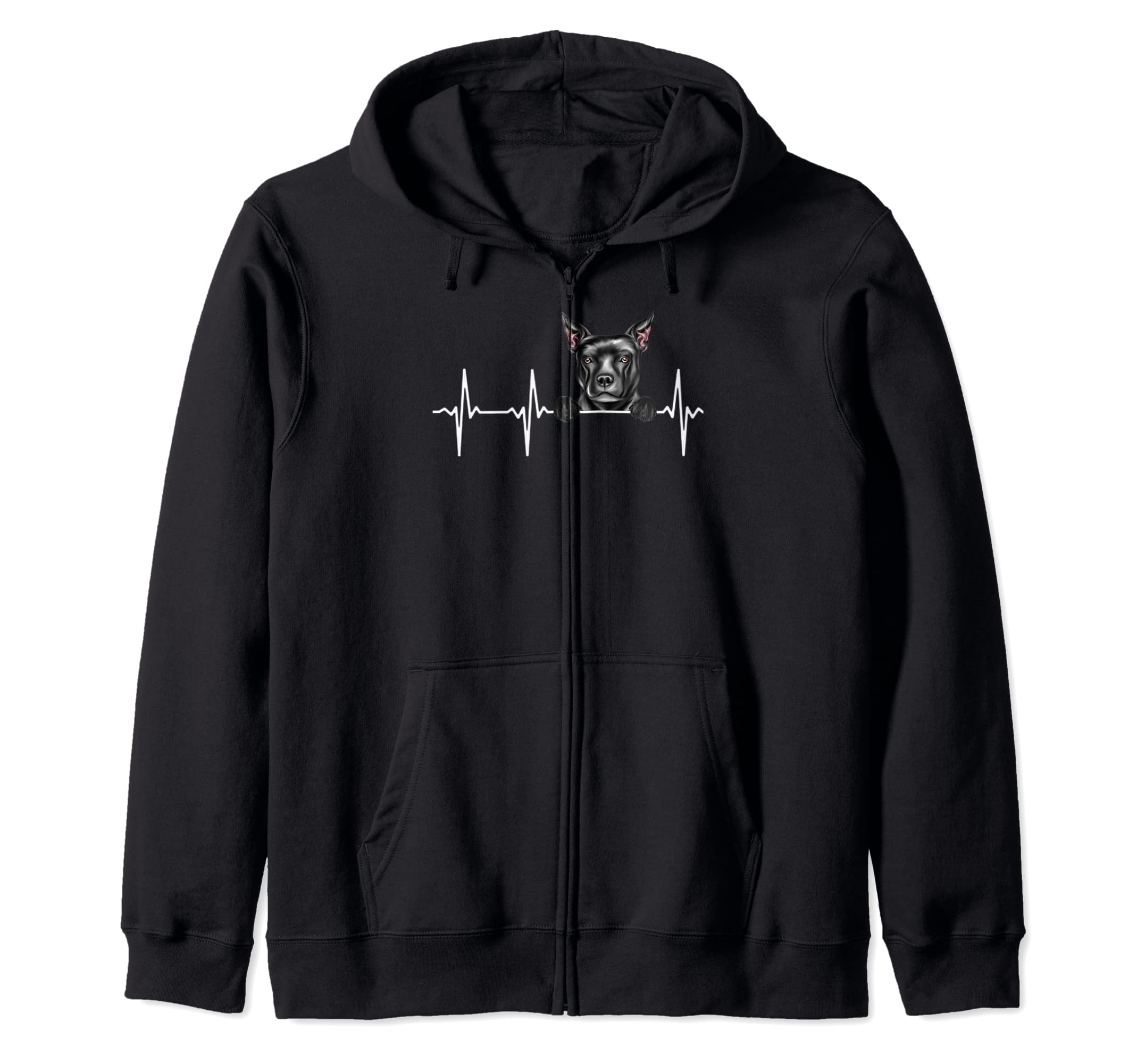 Funny Dog Heartbeat For Staffordshire Bull Terrier Lovers Zip Hoodie