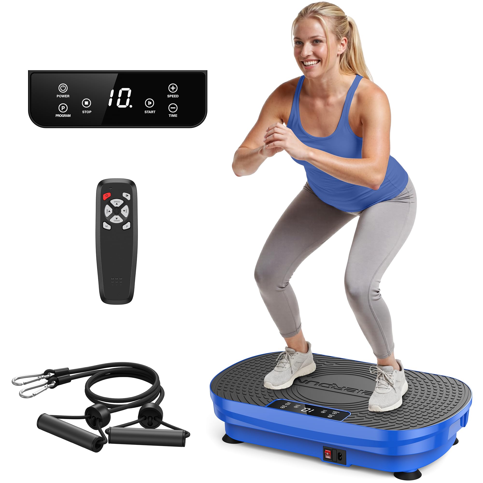 Photo 1 of FEIERDUN Vibration Plate Exercise Machine, Vibration Plate for Lymphatic Drainage, Power Plate Vibration Platform for Weight Loss, Toning & Wellness-Blue