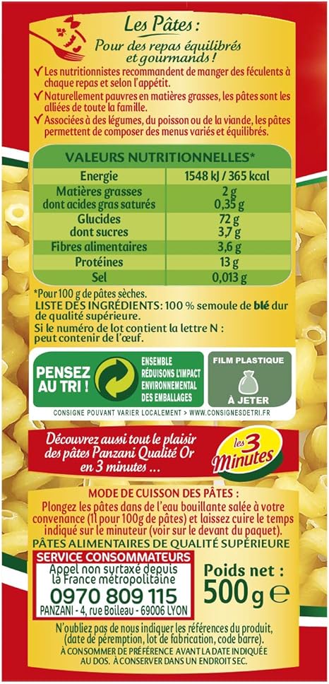 Panzani Pates Serpentini 500 G Amazon Fr Epicerie