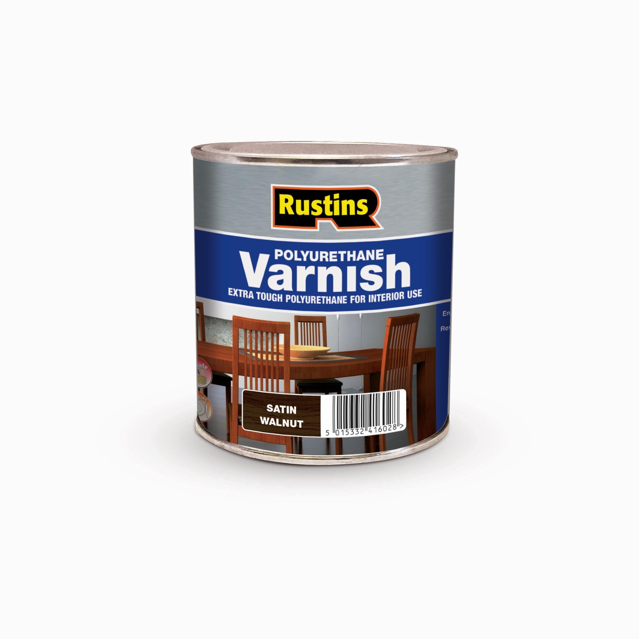 RUSTINS POSW250 Poly Varnish, Walnut Satin, 250 ml