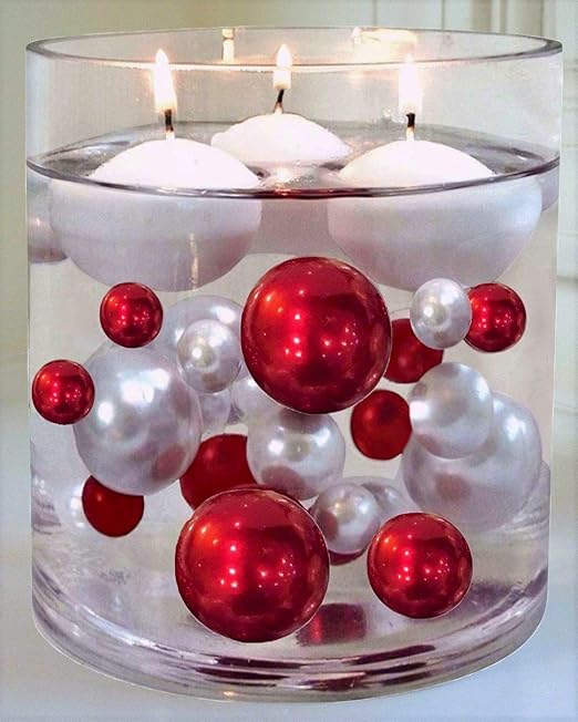 Amazon Com 120 No Hole Red White Pearls With Matching Gems