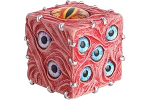 Unique Eye of Destiny Dice, Weird Resin 3D Eye Printed Six-Sided Dice, Strange Dark Art Tabletop Decoration for Gothic Themed