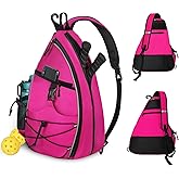 WOLT Pickleball Bag,Crossbody Sling Bags for Women Men,Pickleball Backpack with Fence Hook for Tennis, Racketball