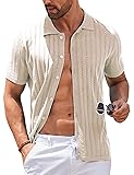 COOFANDY Men's Untucked Shirts Short Sleeve Knit