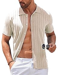 COOFANDY Men's Casual Button Down Shirts Short