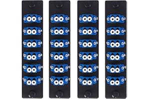 VFLTOOL 4 Pack Fiber Patch Panel Enclosure - 6 Duplex LC Adapters, 12 Fiber Optic Ports, LGX Compatible, LC UPC Blue, Single Mode and Multimode Compatible for 1.25G/10GB OS1-2/OM1-3 Networks