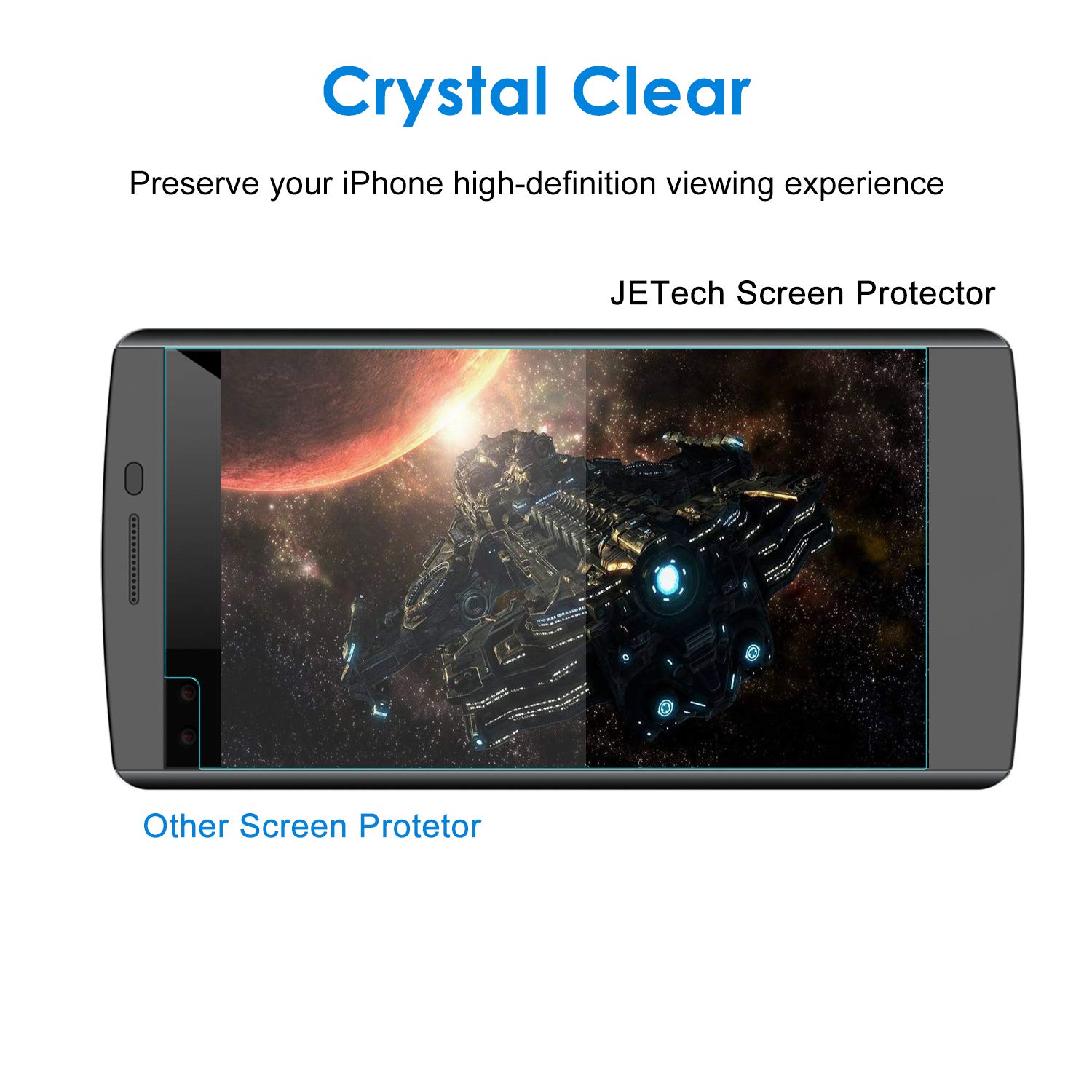 JETech LG V10 Screen Protector, 2Pack Premium Tempered Glass Screen