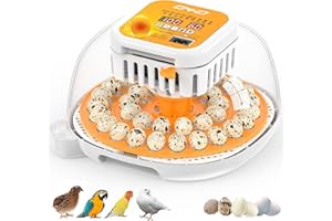 ONKO 36 Quail Incubators for Hatching Eggs, Quail Egg Incubator with Automatic Egg Turning and Humidity Control, Temperature Control, Substantial Motor, LED Candler, for Parrot, Dove, Canary and Other Bird